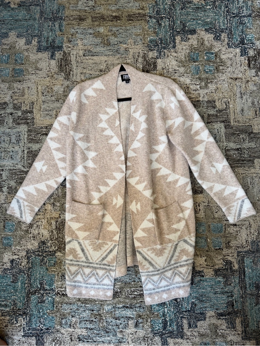 Frye Neutral Knit Cardigan - Beige & Black